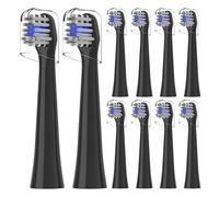 Lot de 10 têtes de brosse à dents de rechange pour brosse à dents électrique Colgate Hum Connected Smart Battery, noir