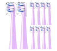 Lot de 10 têtes de brosse à dents de rechange pour brosse à dents électrique Colgate Hum Connected Smart Battery, violet
