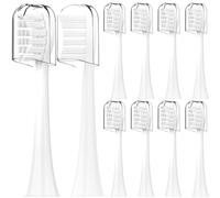 Lot de 10 têtes de brosse à dents électrique Wondersmile - Avec couvercle anti-poussière - Compatibles avec les brosses à dents électriques Wondersmile - Blanc - Taille M