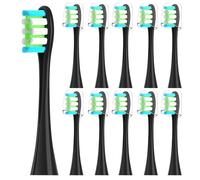 Lot de 10 têtes de brosse à dents électriques - Avec couvercle anti-poussière - Pour brosse à dents électrique Oclean - Noir