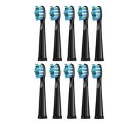 Lot de 10 têtes de brosse de rechange compatibles avec les brosses à dents électriques Seago/Fairywill. Recharge de poils for le nettoyage des dents.(10pcs black)