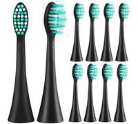 Lot de 10 têtes de brosse de rechange, compatibles avec les brosses à dents happybrush Eco VIBE 3, noires
