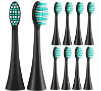 Lot De 10 Têtes De Brosse De Rechange, Compatibles Avec Les Brosses À Dents Happybrush Eco Vibe 3, Noires[Z921]