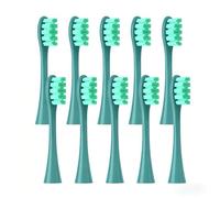 Lot de 10 têtes de brosse de rechange compatibles avec Oclean Flow/X/X Pro / Z1 / F1 / One/Air 2 / SE, poils souples pour brosse à dents électrique, soin doux des dents et des gencives (vert)