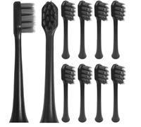 Lot de 10 têtes de brosse de rechange, compatibles avec Wondersmile - Pour brosse à dents électrique Wondersmile - Noir