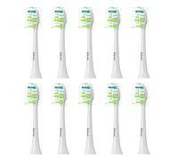 Lot de 10 têtes de brosse sonique Philips Sonicare C1, C2, C3, G, W, HX6014, HX6018, anti-plaque optimale, Dupont - Blanc