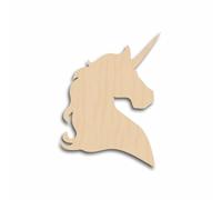 Lot de 10 têtes de licorne en forme de tête de licorne pour travaux manuels et décorations - Contreplaqué de bouleau de 3 mm - Artisanat vierge - Non peint