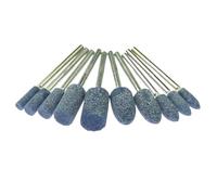 Lot de 10 têtes de meulage en céramique montées sur arbre de 3 mm, meules abrasives de polissage, outils électriques rotatifs(Medium MIX)