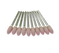 Lot de 10 têtes de meulage en céramique montées sur arbre de 3 mm, meules abrasives de polissage, outils électriques rotatifs(Cylinder 5mm P120)