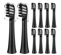 Lot de 10 têtes de rechange compatibles avec la brosse à dents Colgate 360 Sonic Power Charbon Noir