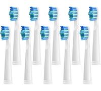 Lot de 10 têtes de rechange pour brosse à dents électrique Fairywill FW-507/508/551/917/959, ATMOKO, Gloridea, Sboly, WOVIDA, YUNCHI Sonic - Blanc