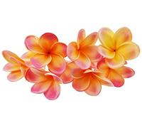 Lot de 10 tiges de fleurs de frangipanier artificielles en latex pour bouquet de fleurs de mariée, décoration, fête