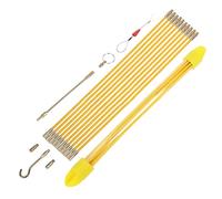 Lot de 10 tiges de ruban adhésif en fibre de verre de 4 mm, outil de traction de câble avec extrémité crochet, ressort de guidage et étui pour bricolage et utilisation professionnelle