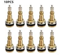 Lot de 10 tiges de valve de pneu sans chambre à air TR618A en laiton pour tracteur agricole, compatible avec trou de jante de 1,6 cm, air liquide standard