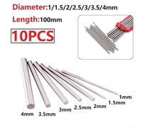 Lot de 10 tiges métriques en carbure de tungstène de 100 mm pour coupe et fraisage (1,5 mm)