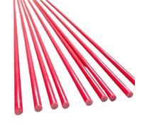 Lot de 10 tiges rondes rouges en fibre de verre - 500 mm de long, diamètre de 1 à 10 mm, matériau isolant for applications électriques(6x500mm)
