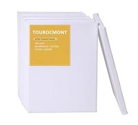 Lot de 10 toiles de 30 x 40 cm - En coton - 380 g/m² - À peindre - 100 % sans acide - Blanc apprêté - Pour peinture acrylique, peinture à l'huile, gouache