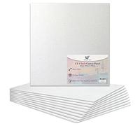 Lot de 10 toiles vierges tendues 100% coton pour peinture à l'huile, acrylique, supports mixtes, toiles blanches 15 x 15 cm