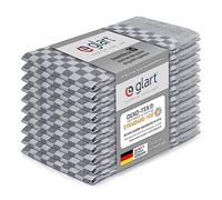 Glart 48SG Lot de 10 torchons de cuisine en fil retors, 50x70 cm, 100% coton certifié OEKO-TEX, gris, prélavés