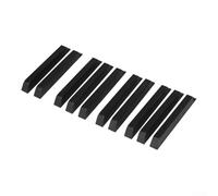 Lot de 10 touches de piano de rechange en ABS noir pour piano droit et clavier, finition brillante, réparation de touches usées ou manquantes