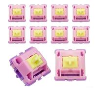 Lot de 10 touches linéaires 5 broches pour commutateurs de clavier mécanique avec lubrification pré-appliquée pour des frappes silencieuses et précises compatibles avec les touches Style Keycaps