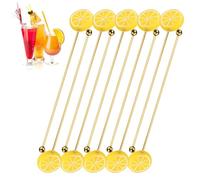 Lot de 10 touillettes à cocktail à long manche | Agitateurs en acier inoxydable | Cuillères à mélanger | Bâton à mélanger | Shaker à café adapté pour les cocktails, les cocktails et les bars