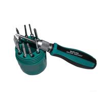 Lot de 10 tournevis de précision, poignée ergonomique, aimant puissant, pour tournevis Torx et cruciforme, emballé dans un sac à outils