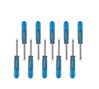 Lot de 10 tournevis de type V pour enlever la boucle de bracelet de montre, outil de réparation de montre à tête unique, acier + plastique, noir/bleu, taille de la tête de 2 mm