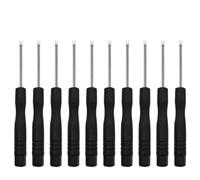 Lot de 10 tournevis de type V pour enlever la boucle de bracelet de montre, tête de 2 mm, construction en acier, compatible avec les outils de réparation de montre, noir/bleu