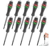 Lot de 10 tournevis testeurs de tension, tournevis 2 en 1 avec couple puissant et aimant testeur de phase, tournevis testeur de courant, tournevis pour détection de circuits AC/DC