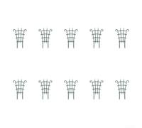 Lot de 10 treillis empilables pour plantes en pot - Petit cadre de support de jardin intérieur et extérieur, pour grimper, fleurs, légumes - Piquets verts en plastique PP