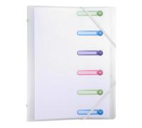 Lot de 10 - Trieur polypropylène 3 rabats 6 compartiments Chromaline - A4 - Incolore - Trieurs polypropylène à élastique - Bruneau
