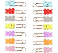 Lot de 10 trombones colorés en métal - Ours arc-en-ciel - Clips de fichiers kawaii - Marque-pages décoratifs - Marque-pages mignons - Fournitures de papeterie - Couvertures de livres et accessoires de