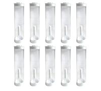 Lot de 10 tubes à essai avec couvercles Transparent | Tubes d'échantillon avec couvercles pour exploration de la nature, biologie, étude, projet scientifique, randonnée