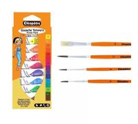 Lot De 10 Tubes De Gouache Tempera Cléopâtre + 4 Pinceaux Assorties
