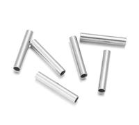 Lot de 10 tubes en acier inoxydable dorés, connecteurs longs pour cordons en cuir, bracelets, colliers, fabrication de bijoux, ST-35 mm, trou 3,3 mm