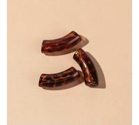 Lot de 10 tubes incurvés en acrylique de 11 mm, perles en vrac de couleur nacrée pour la fabrication de bracelets, de colliers, d'accessoires de bijoux à faire soi-même, léopard, 11 x 35 mm