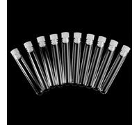 Lot de 10 tubes transparents pratiques avec bouchons à vis étanches pour expériences, décoration de fête, rangement de bonbons, pinces à papier, pinces à ressort
