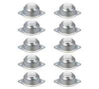 Lot de 10 unités de transfert à billes en acier galvanisé robuste avec roues en nylon pour rouleaux de convoyeur, accessoires de scie de table et industriels