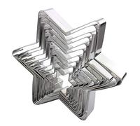 Lot de 10 ustensiles de pâtisserie pressables en forme d'étoile à six pointes - En acier inoxydable de qualité alimentaire - Anti-adhésif - Moule en silicone