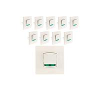 Lot de 10 va & vient voyant borne-auto vis+griffes Blanc - Diwone