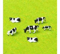 Lot de 10 Vaches noires et blanches pour modélisme ferroviaire échelle 187 HO/OO