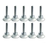 Lot de 10 ventouses M8 en PVC transparent avec vis moletées et écrous pour surfaces lisses non poreuses comme le verre, le carrelage ou les murs (37 mm)