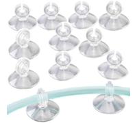 Lot de 10 ventouses pour aquarium - Support de ligne d'air en plastique transparent pour poissons en verre