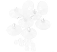Lot de 10 ventouses transparentes pour verre, vis à molette, crochet mural avec écrou blanc, ventouse amovible en PVC, ventouses transparentes de 41 mm pour salle de bain