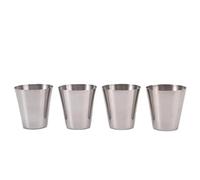Lot de 10 verres à shot en acier inoxydable avec étui cuir, tasses expresso, récipients for boissons, camping, maison, restaurant
