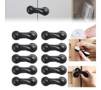 Lot de 10 verrous adhésifs en plastique pour armoires et tiroirs de réfrigérateur pour enfants et bébés - Pour meubles de cuisine (noir)