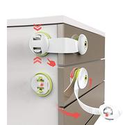 [Lot de 10] verrous de sécurité pour enfants - Sans outils ni perçage nécessaire - Pour armoires de cuisine, tiroirs, appareils électroménagers, placards, cuisine, réfrigérateur et four, poubelle