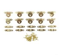 Lot de 10 verrous vintage en fer pour boîte à bijoux en bois, avec vis de montage, bronze antique, 30 x 18 mm (doré)