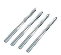 Lot de 10 vis à double filetage M10, M10 x 200 mm, en acier au carbone, vis à bois Torx à double filetage pour fixation de colliers de serrage et montage de meubles